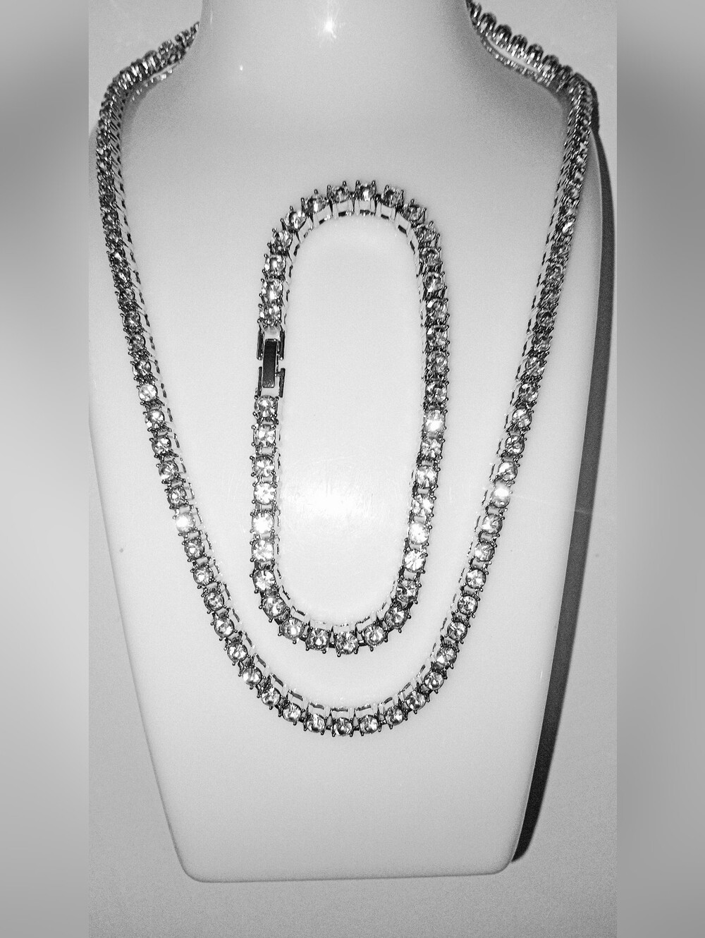 Ice Out Tennis Necklace and Bracelet Set